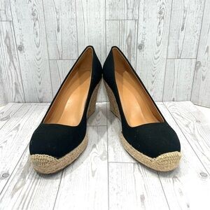 J. Crew SIZE 9 Black and Tan Espadrille Wedges